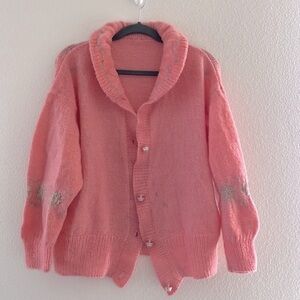 Vintage fuzzy button down cardigan sz M
